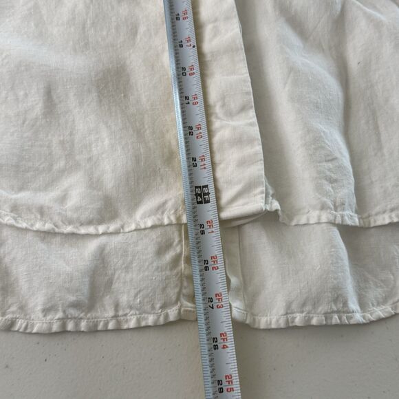 Rachel Zoe 100% Linen Button Up Top S Split Back Coastal Lagenlook Quiet Luxury - Picture 10 of 14